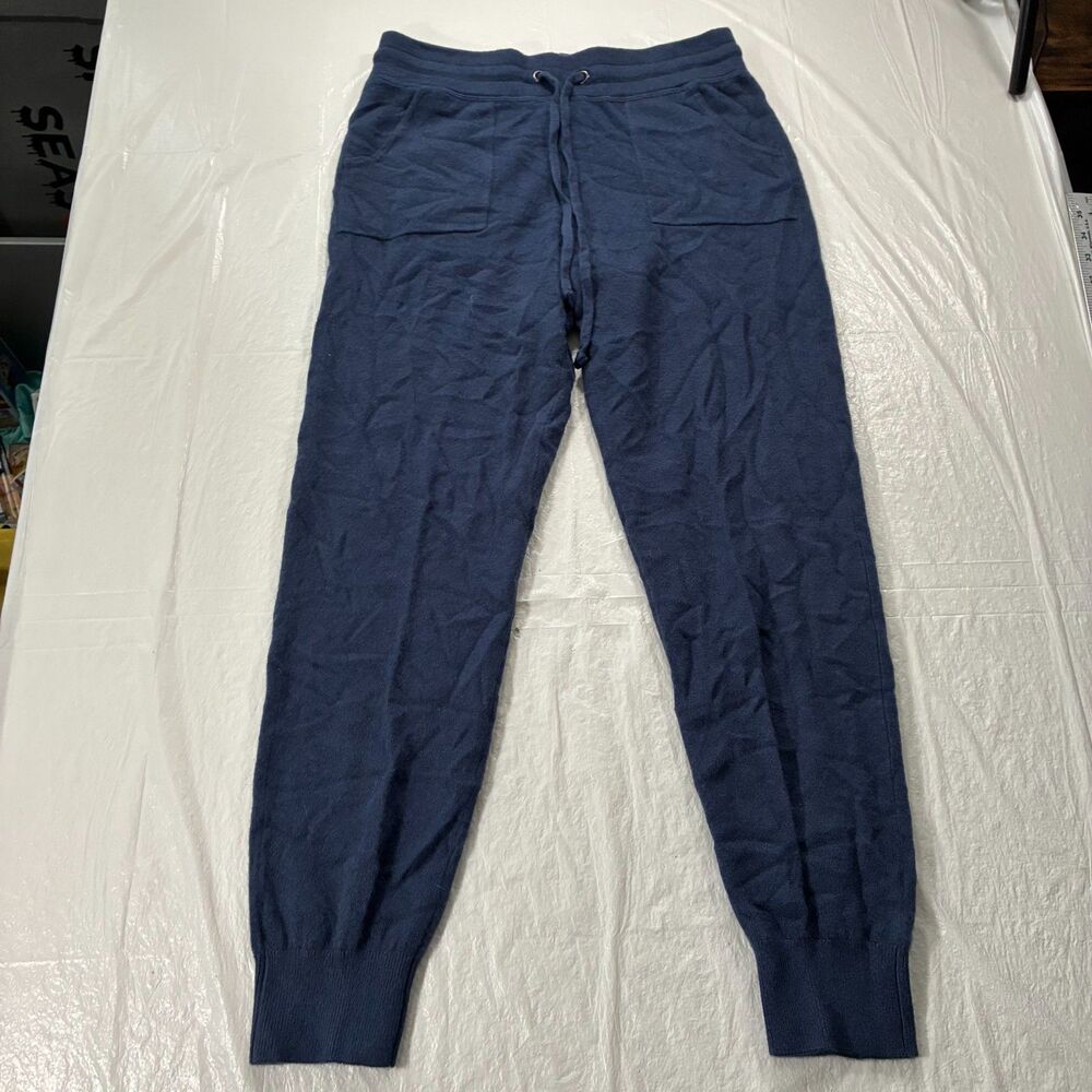 C by Bloomingdale's 100% 2Ply Cashmere Jogger Pants Sz Small NWT Anchor Blue